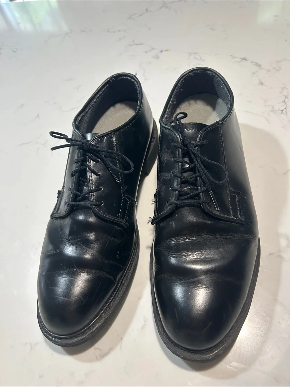 Bates Black Leather Lace-Up Derbys